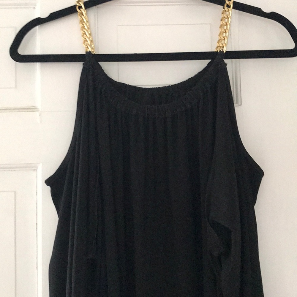 Cold shoulder dress with chains